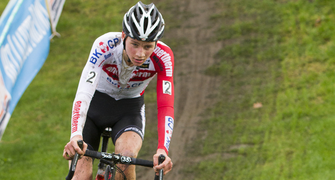 Photo: Van der Poel was in a class of his own in the cyclocross race in Leuven. 