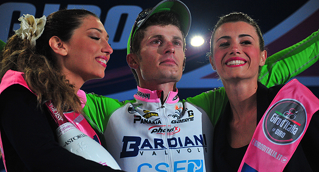 Giro2013 4 etape Enrico Battaglin podiet