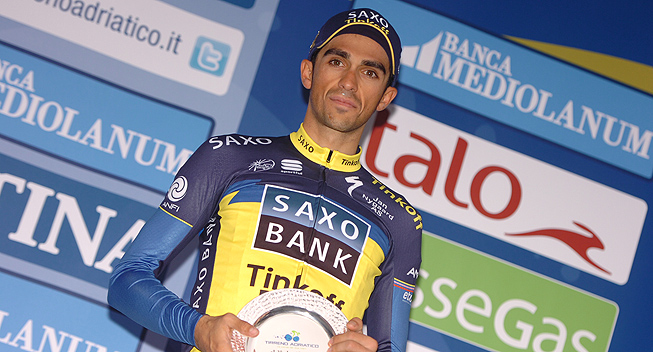 Tirreno-Adriatico 7 etape Alberto Contador podiet