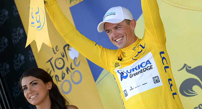 Tour de France 4 etape Simon Gerrans i gult 