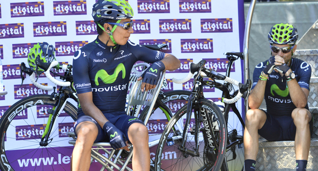 TdF2013 8 etape Nairo Quintana og Alejandro Valverde prestart