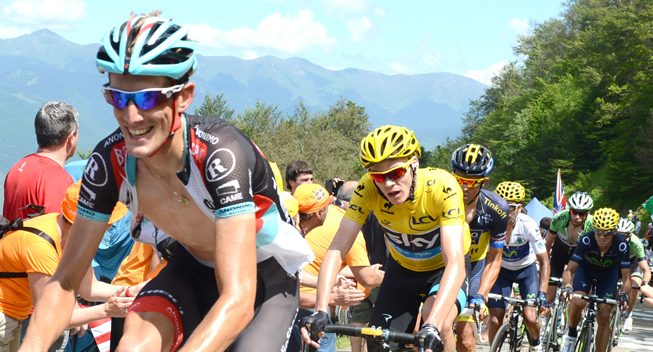 TdF2013 9 etape Andy Schleck Chris Froome Alberto Contador i favoritgruppen