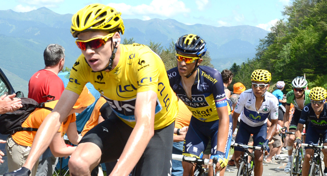 TdF2013 9 etape Chritophers Froome og Alberto Contador i favoritgruppen