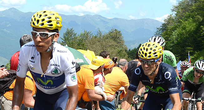 TdF2013 9 etape Nairo Quintana og Alejandro Valverde i favoritgruppen