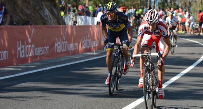 Vuelta 2013 2 etape Nicolas Roche og Daniel Moreno angreb