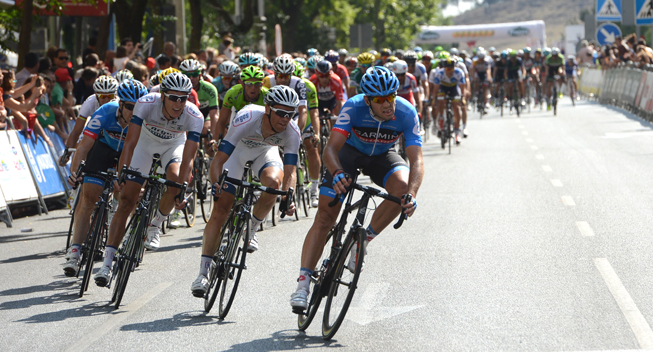 Vuelta 2013 6 etape Alex Rasmussen i front af feltet