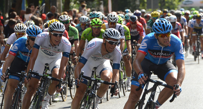 Vuelta 2013 6 etape Alex Rasmussen i front af feltet 