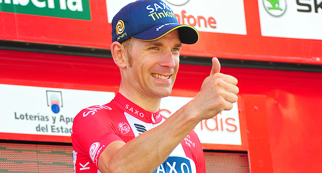 Vuelta 2013 6 etape Michael Morkov podiet thumbs up