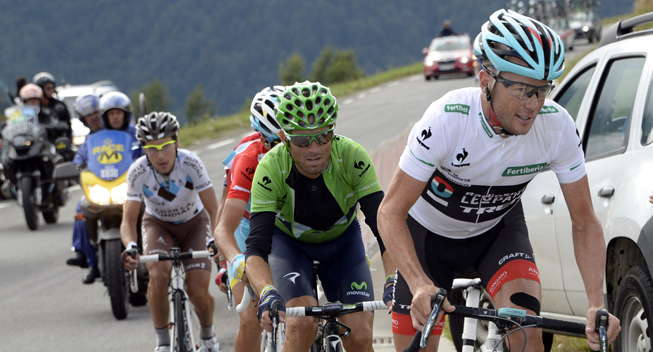 Vuelta 2013 15 etape Christopher Horner Alejandro Valverde og Domenico Pozzovivo