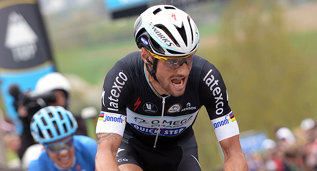 Tom Boonen (Omega Pharma-Quick Step) reflects on third place Photo:  Sirotti. (cyclingquotes.com)
