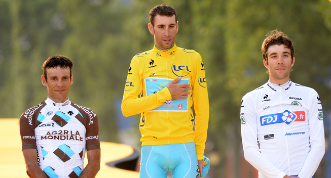 Tdf 2014 21 etape Jean Christophe Peraud Vincenzo Nibali Thibau Pinot podiet 