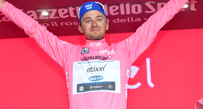 Giro dItalia 2016 8 etape Gianluca Brambilla podiet pink
