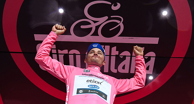 Giro dItalia 2016 8 etape Gianluca Brambilla podiet pink Giro-logo