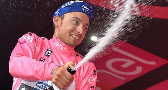 Giro dItalia 2016 8 etape Gianluca Brambilla podiet pink champagnebrus