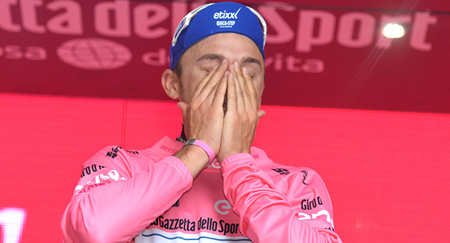 Giro dItalia 2016 8 etape Gianluca Brambilla podiet pink joy