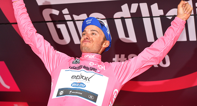 Giro dItalia 2016 8 etape Gianluca Brambilla podiet pink joy 