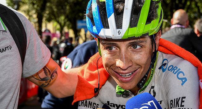 Giro dItalia 2016 8 etape Johan Esteban Chaves efter etapen
